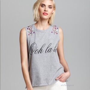 AQUA embellished tank top xs